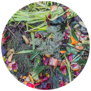pile of vegetables for a lasagna garden