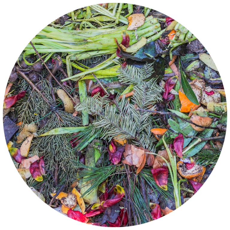 pile of vegetables for a lasagna garden