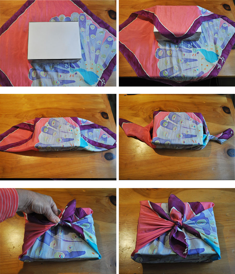 gift wrapping with fabric
