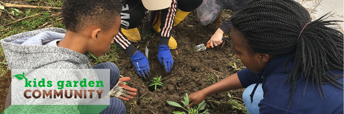 Community header with logo A Black garden educator is helping kids in the garden