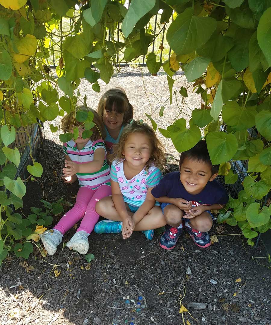 Kids-in-bean-fort - KidsGardening