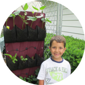 pocket planter with boy