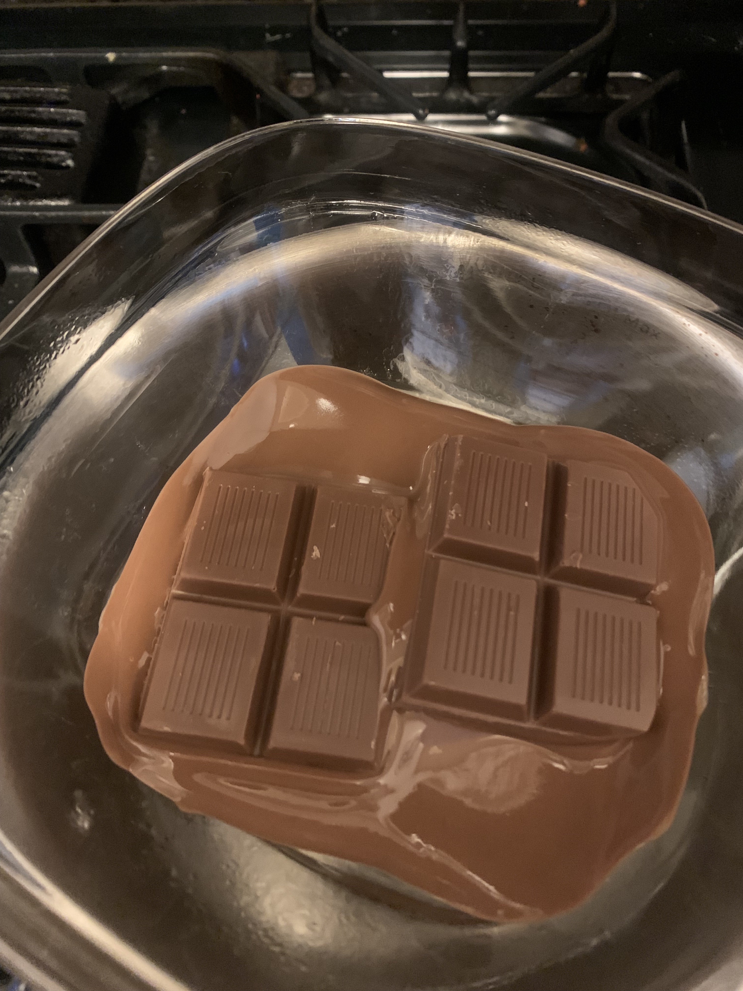 Chocolate melting in a pot