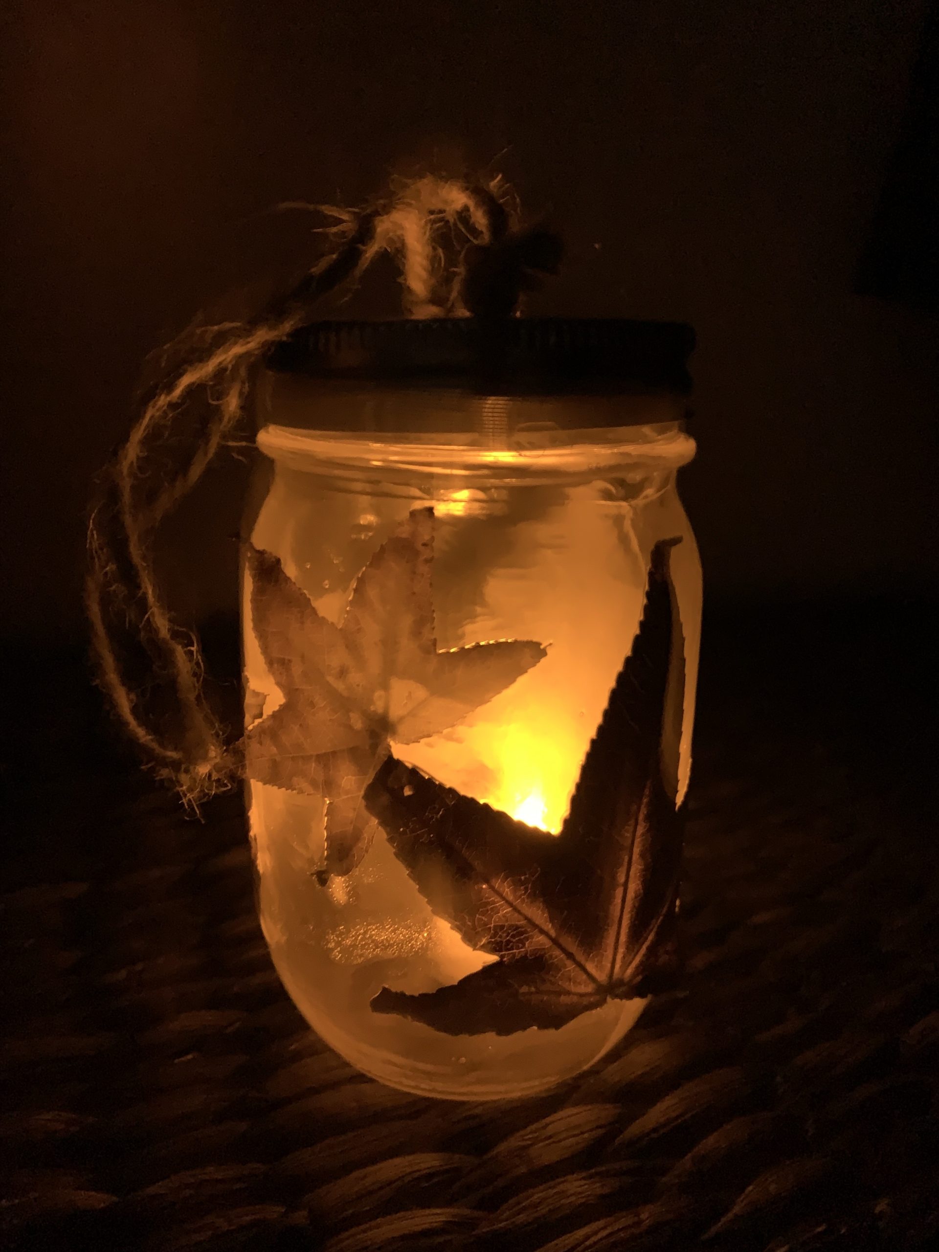 Glowing leaf lantern