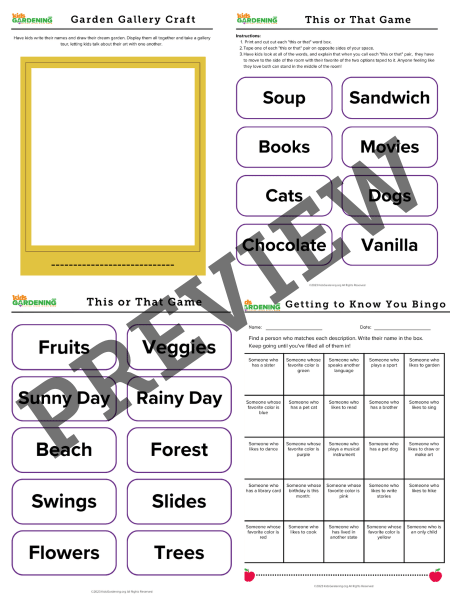 Growing Friends Garden Activity Pack