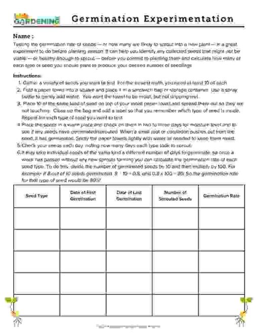 Winter Garden Activity Pack