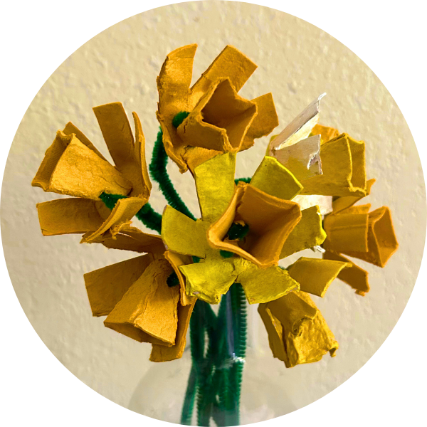Yellow cardboard daffodils
