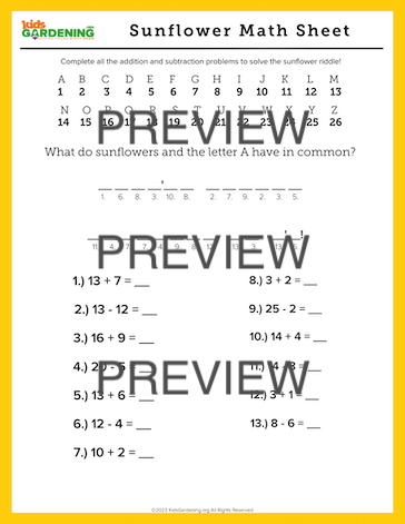 Sunflower Activity Pack