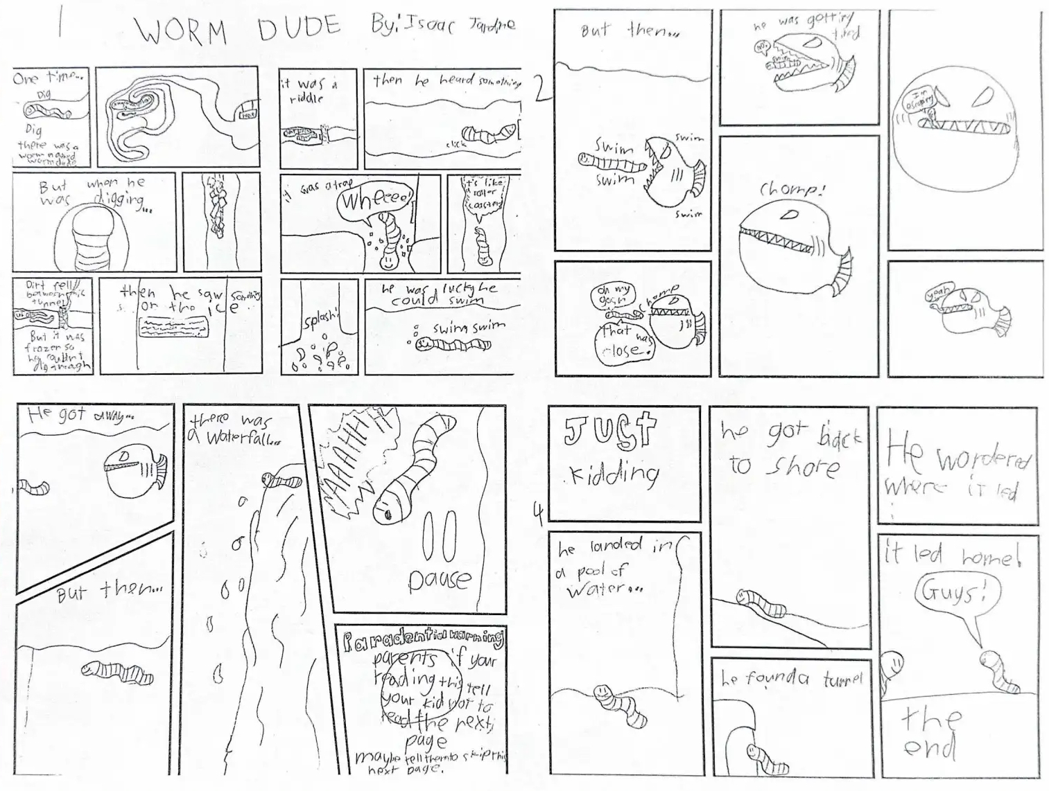 A garden superhero comic about a worm.
